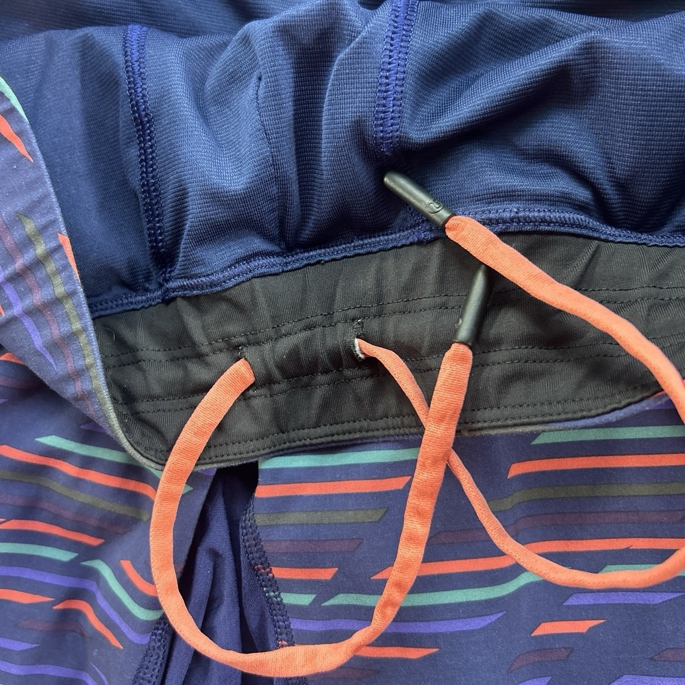 Lululemon Mens Medium T.H.E. Shorts Liner Drawstring Waist Athleisure Stripe - Picture 3 of 12